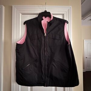 LN LRL Ralph Lauren Black and Pink reversible vest.  Size 2X